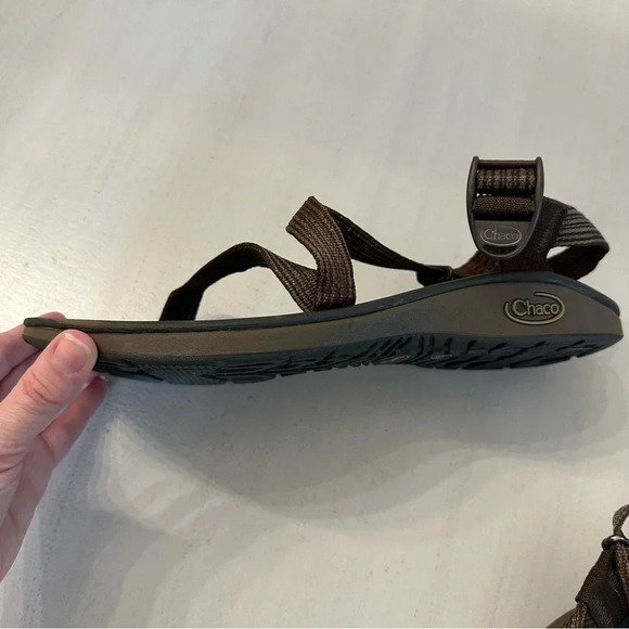 Chaco Mens Brown Eco Tread Non Marking Toe Loop Adjustable Strap Shoes Sz 10 GUC - Picture 7 of 11